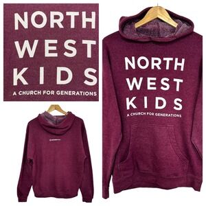 North West Kids Burgundy Hoodie Sweatshirt Size Medium Church For Generations